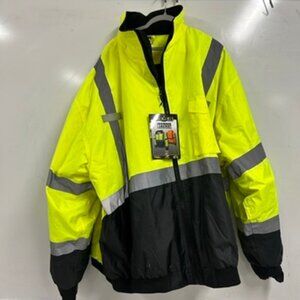 NWT RadWear Hi-Vis Bomber Jacket | Safety Workwear | Neon Yellow Reflective